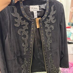 Linea by Louis Dell'Olio Black Studded Blazer